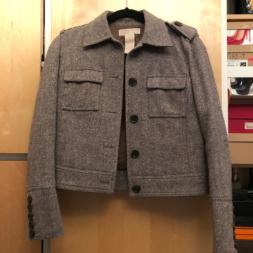 Michael Kors Tweed Jacket Coat Blazer 2P Petite